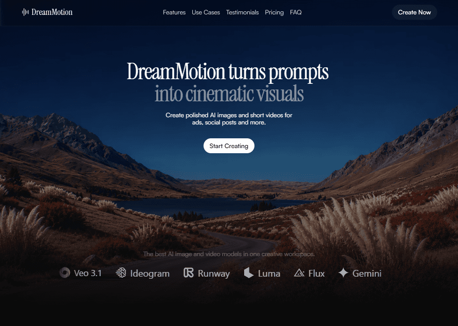 DreamMotion website preview